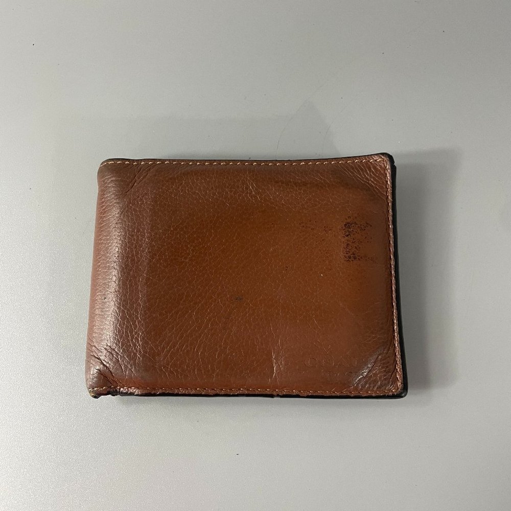 COACH F64118 British Tan Leather Bifold Wallet